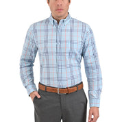Camisa Yale Regular Fit Manga Larga 3862 Azul Agua