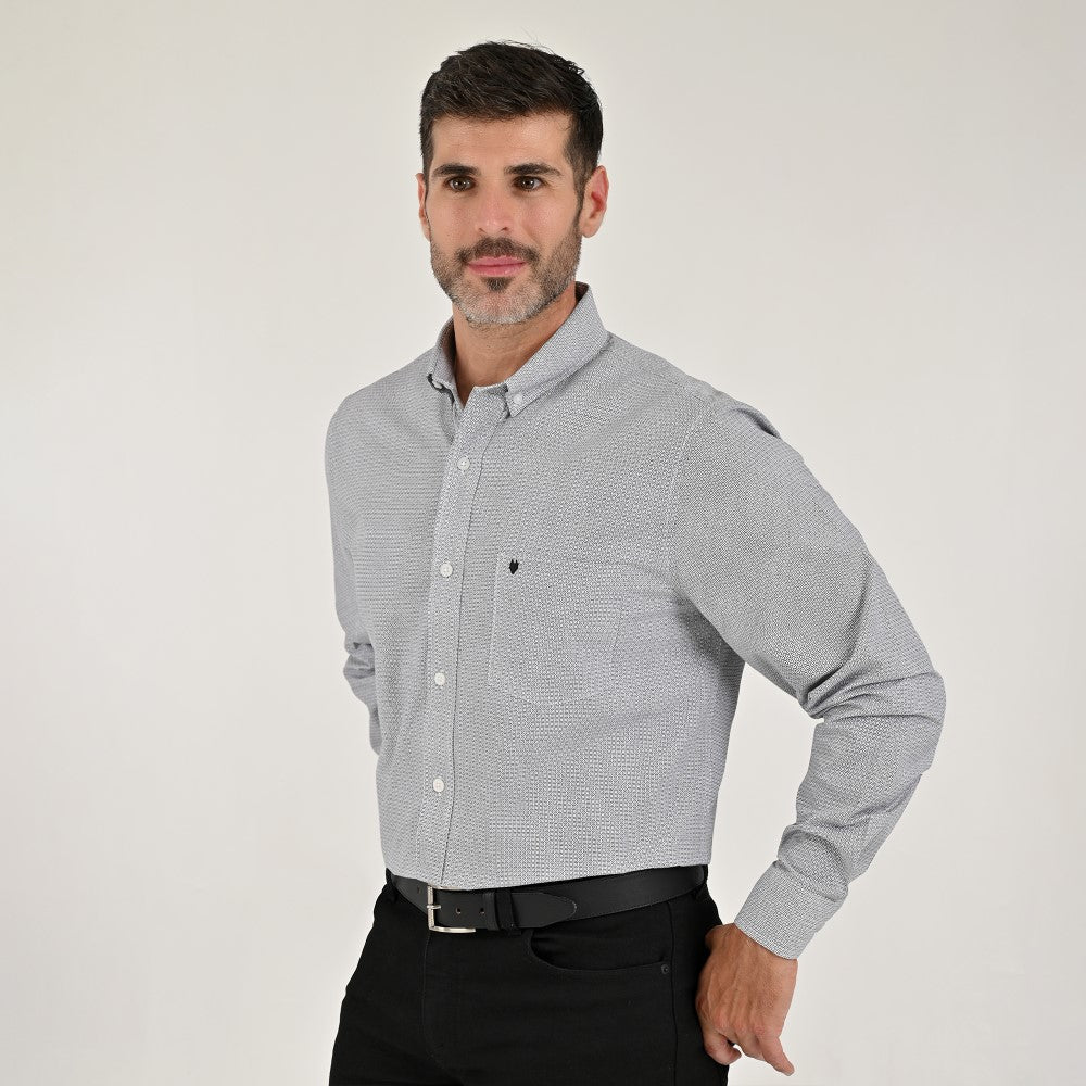 Camisa Yale Para Caballero Manga Larga Regular Fit 8078 Negro