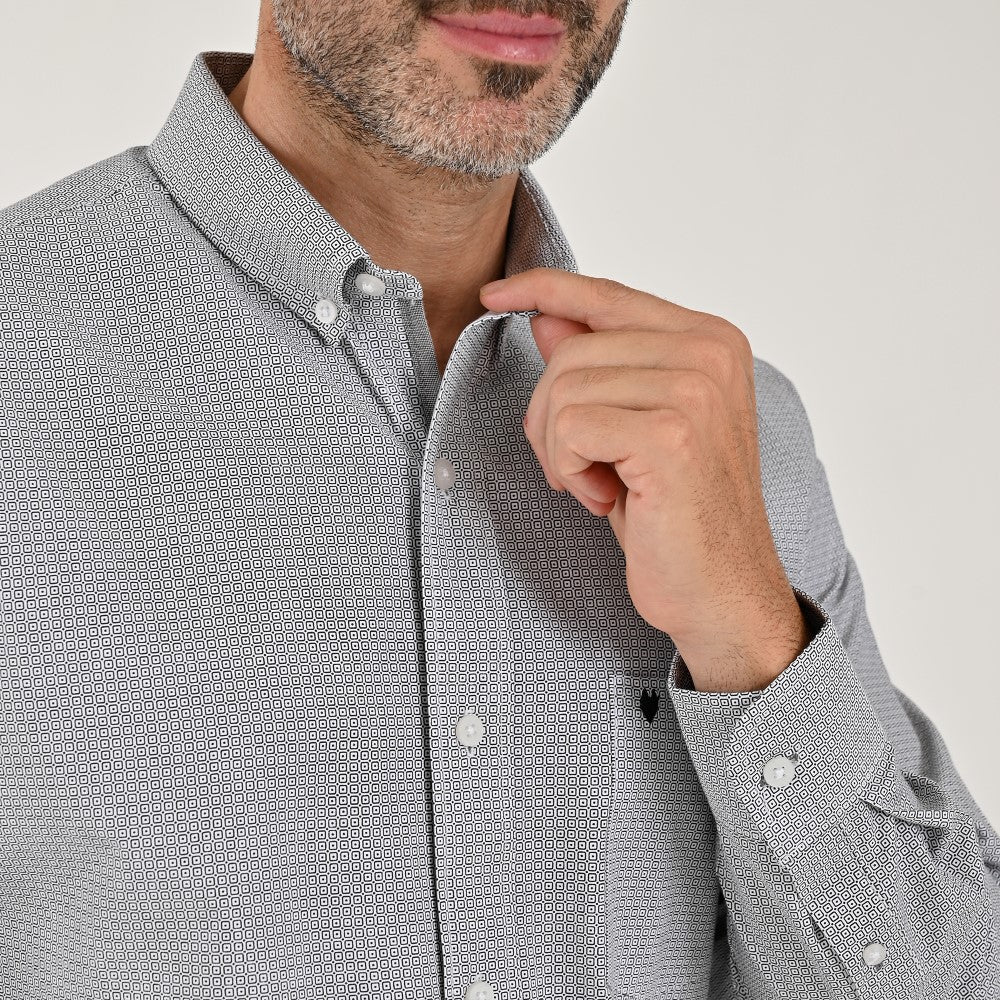 Camisa Yale Para Caballero Manga Larga Regular Fit 8078 Negro