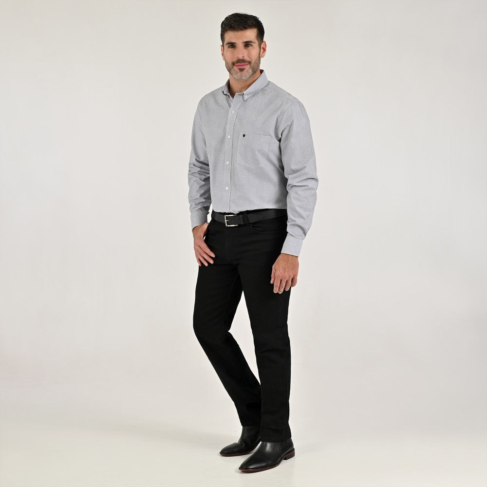 Camisa Yale Para Caballero Manga Larga Regular Fit 8078 Negro