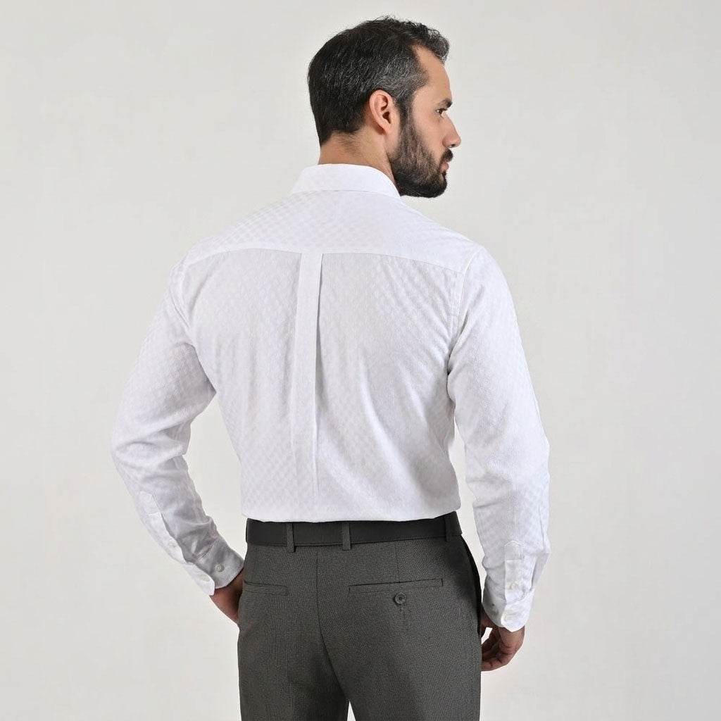 Camisa de vestir Yale Regular Fit Manga larga 7767 Blanco