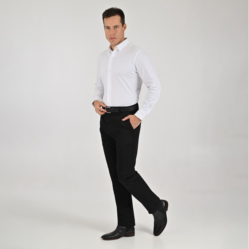 Camisa Yale Para Caballero Manga Larga Regular Fit 7086 Blanco