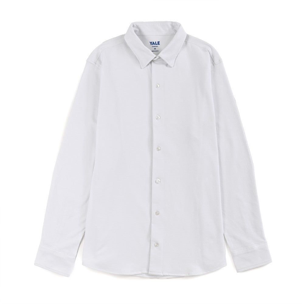 Camisa Yale Para Caballero Manga Larga Regular Fit 7086 Blanco