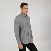Camisa Yale Para Caballero Manga Larga Regular Fit 7086 Gris Oxford