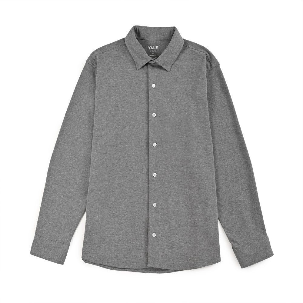 Camisa Yale Para Caballero Manga Larga Regular Fit 7086 Gris Oxford