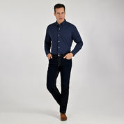 Camisa Yale Para Caballero Manga Larga Regular Fit 7086 Azul Marino