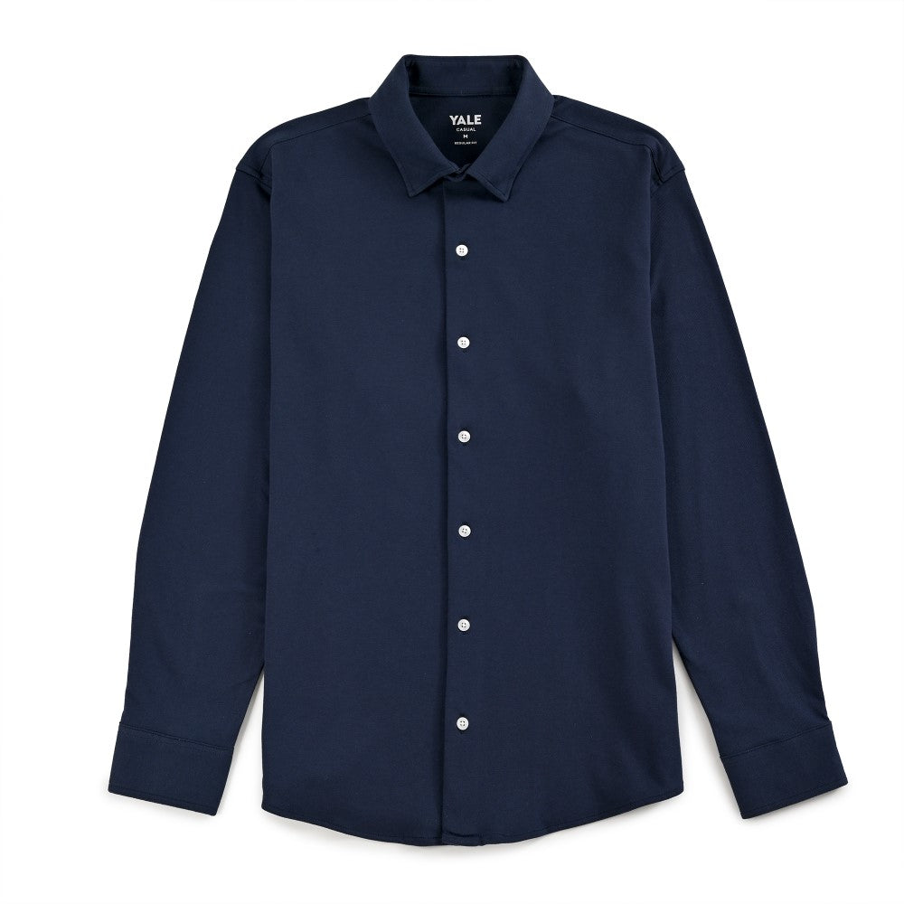 Camisa Yale Para Caballero Manga Larga Regular Fit 7086 Azul Marino