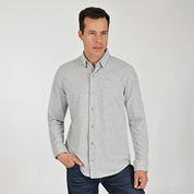 Camisa Yale Para Caballero Manga Larga Regular Fit 8272 Gris Medio