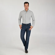 Camisa Yale Para Caballero Manga Larga Regular Fit 8272 Gris Medio