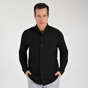 Camisa Yale Para Caballero Manga Larga Regular Fit 8272 Negro