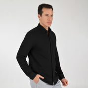 Camisa Yale Para Caballero Manga Larga Regular Fit 8272 Negro
