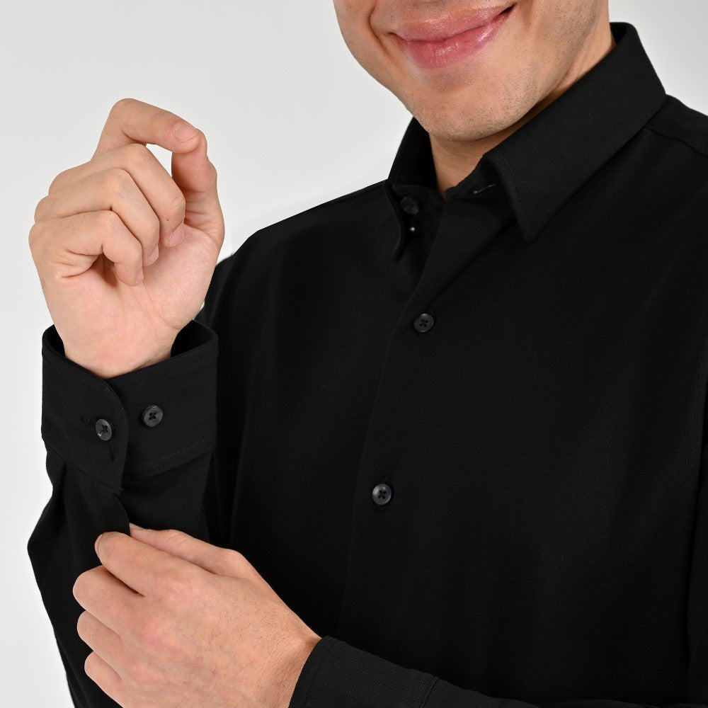 Camisa Yale Para Caballero Manga Larga Regular Fit 8272 Negro