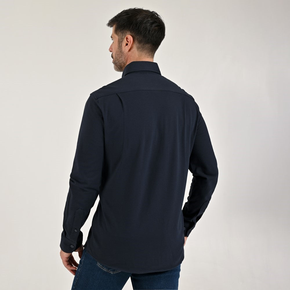 Camisa Yale Para Caballero Manga Larga Regular Fit 8272 Azul Marino