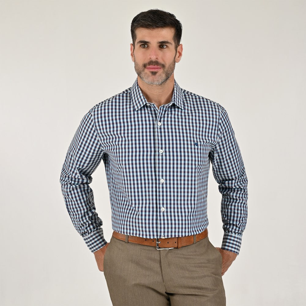 Camisa Yale Para Caballero Manga Larga Regular Fit 1737 Azul