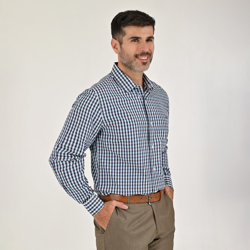 Camisa Yale Para Caballero Manga Larga Regular Fit 1737 Azul