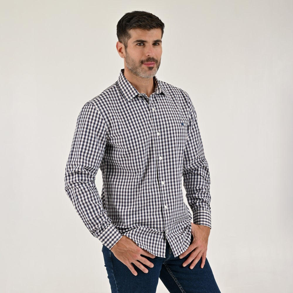 Camisa Yale Para Caballero Manga Larga Regular Fit 1737 Azul Marino