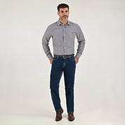 Camisa Yale Para Caballero Manga Larga Regular Fit 1737 Azul Marino