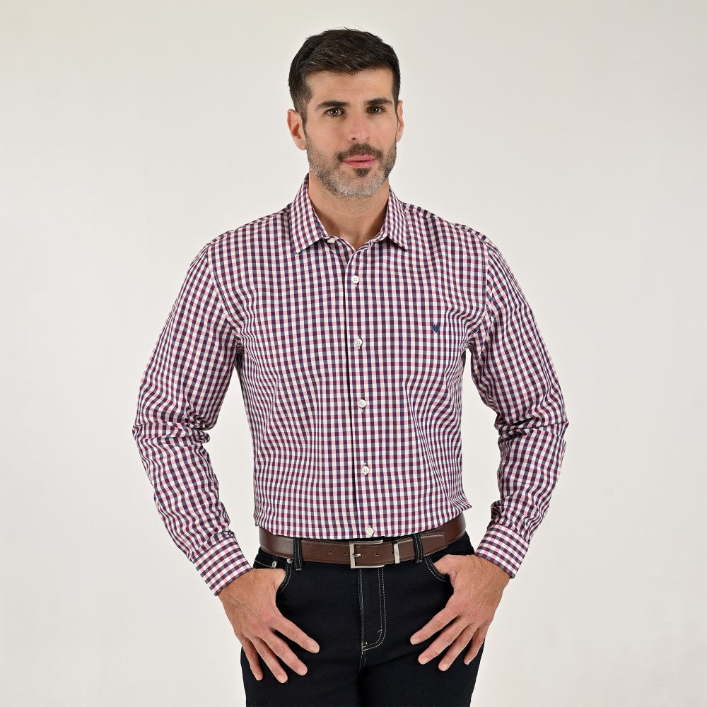 Camisa Yale Para Caballero Manga Larga Regular Fit 1737 Rojo