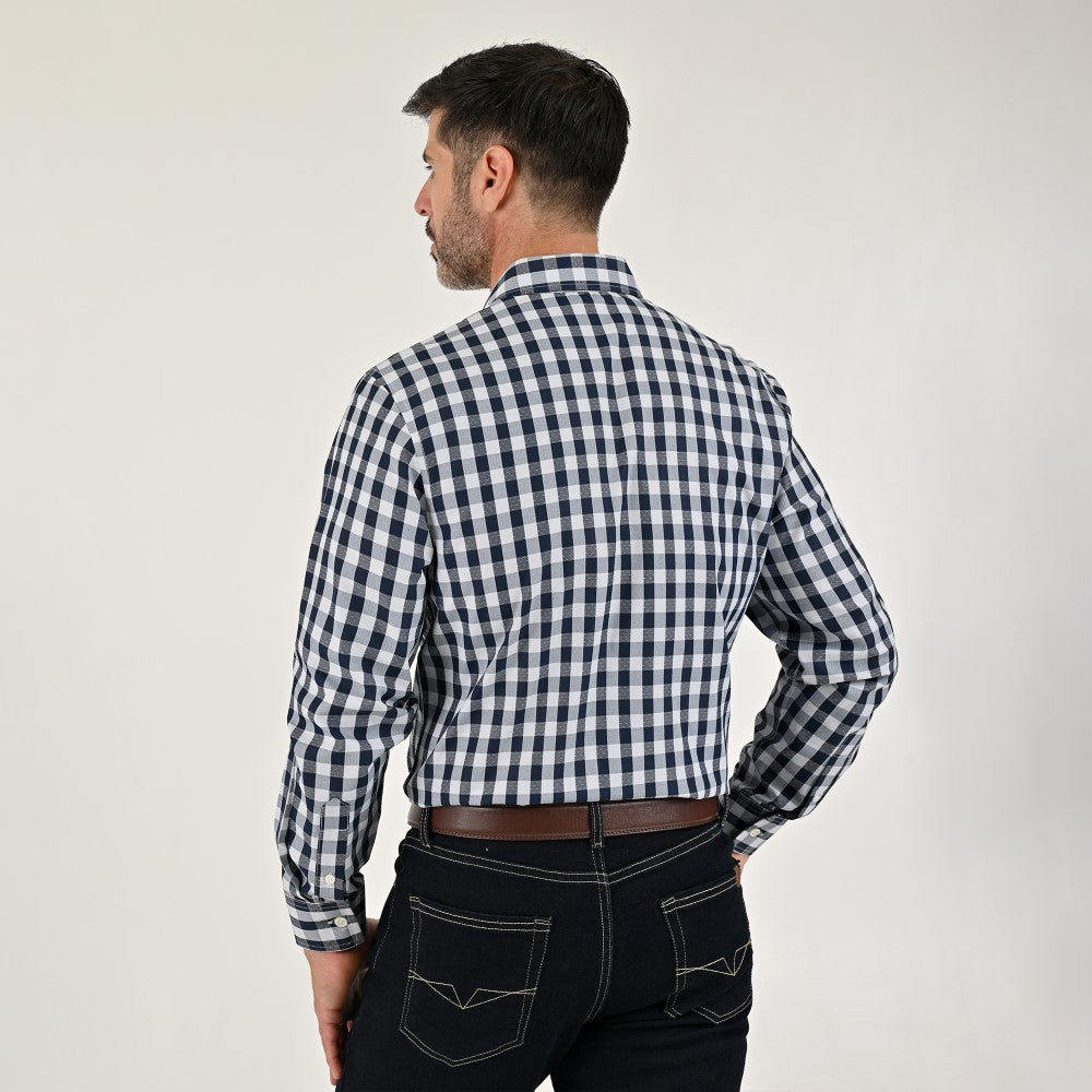 Camisa Yale Para Caballero Manga Larga Regular Fit 2159 Azul