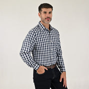 Camisa Yale Para Caballero Manga Larga Regular Fit 2159 Azul