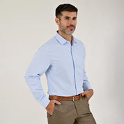 Camisa Yale Para Caballero Manga Larga Regular Fit 2220 Azul