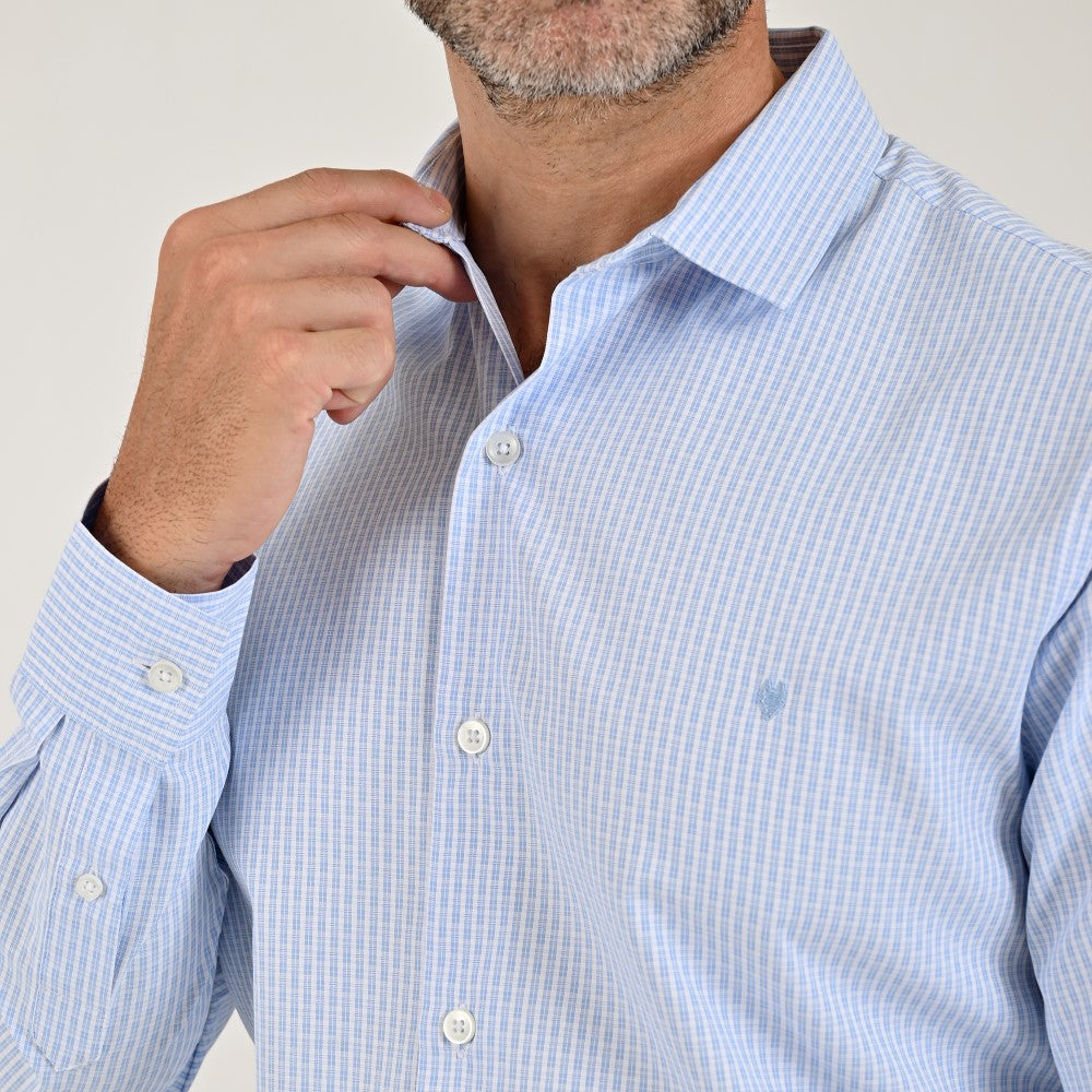 Camisa Yale Para Caballero Manga Larga Regular Fit 2220 Azul