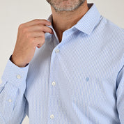 Camisa Yale Para Caballero Manga Larga Regular Fit 2220 Azul