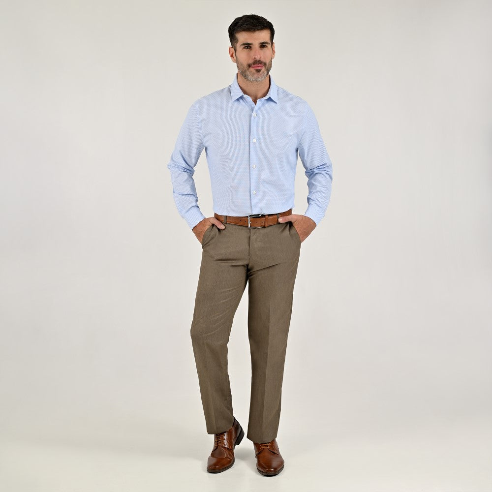 Camisa Yale Para Caballero Manga Larga Regular Fit 2220 Azul