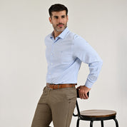 Camisa Yale Para Caballero Manga Larga Regular Fit 2220 Azul