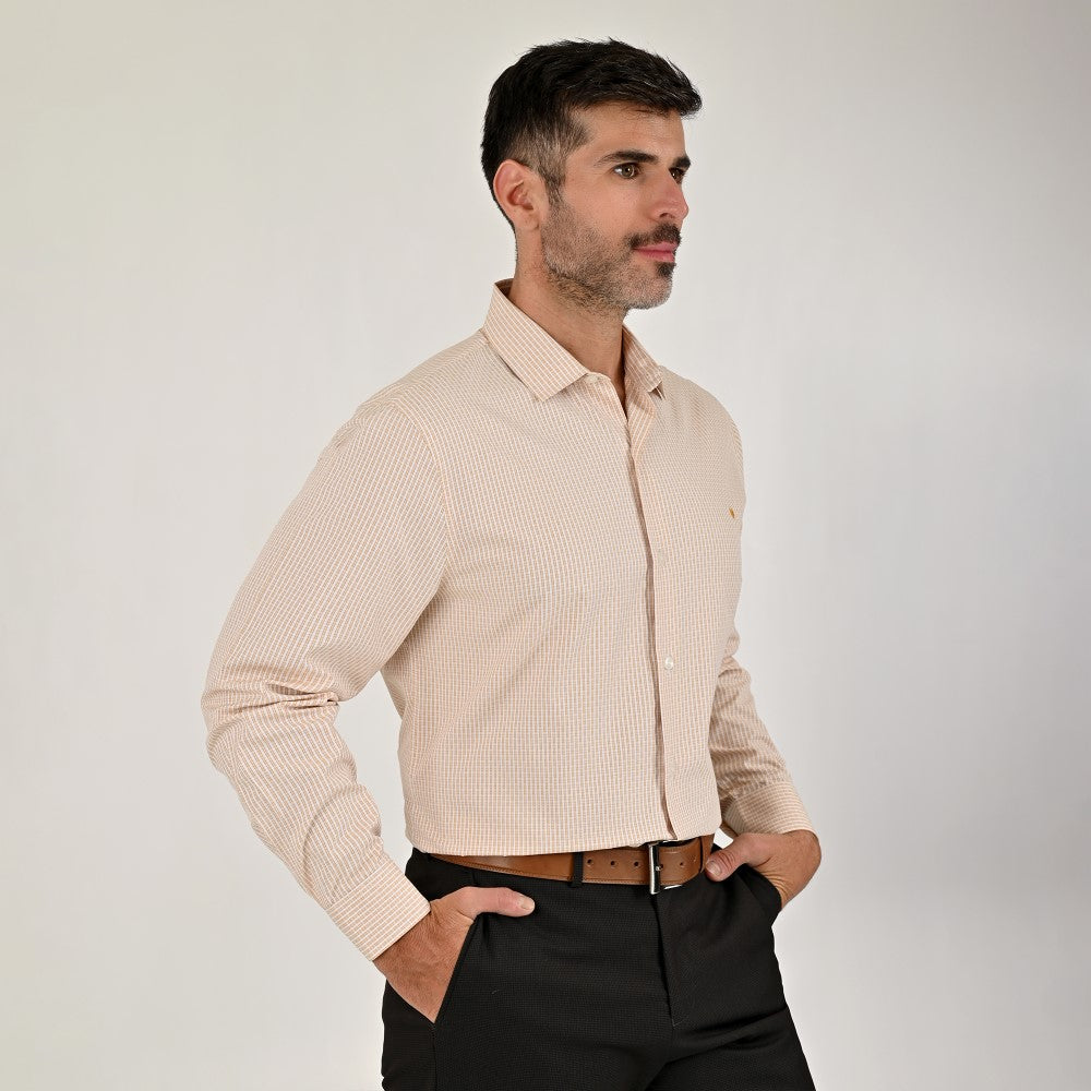 Camisa Yale Para Caballero Manga Larga Regular Fit 2220 Kaki