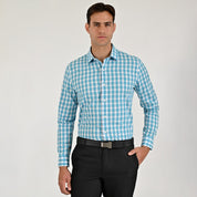 Camisa Yale Para Caballero Manga Larga Regular Fit 2270 Azul turqueza