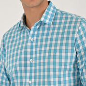 Camisa Yale Para Caballero Manga Larga Regular Fit 2270 Azul turqueza