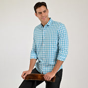 Camisa Yale Para Caballero Manga Larga Regular Fit 2270 Azul turqueza