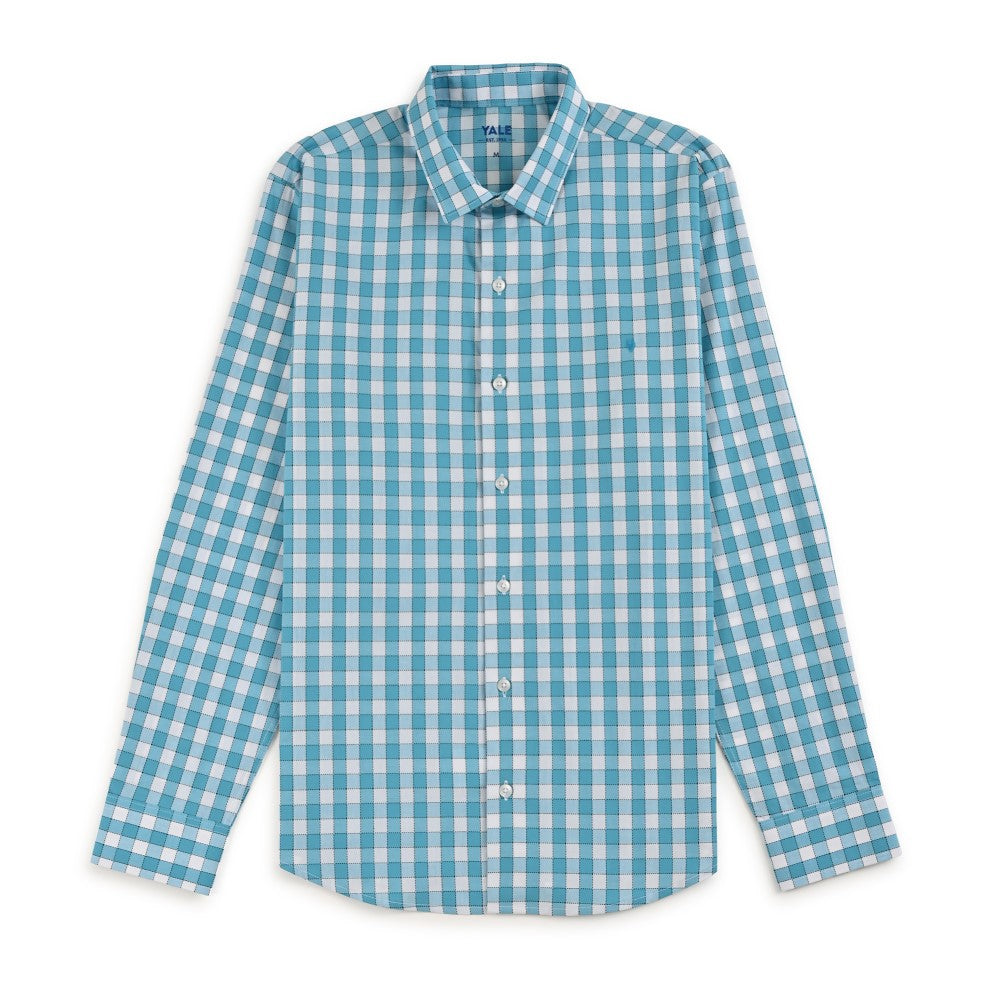 Camisa Yale Para Caballero Manga Larga Regular Fit 2270 Azul turqueza
