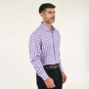 Camisa Yale Para Caballero Manga Larga Regular Fit 2270 Lila