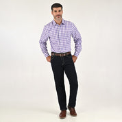 Camisa Yale Para Caballero Manga Larga Regular Fit 2270 Lila