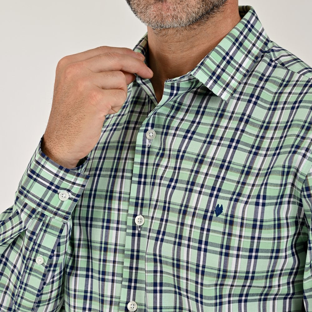 Camisa Yale Para Caballero Manga Larga Regular Fit 2277 Verde pistache
