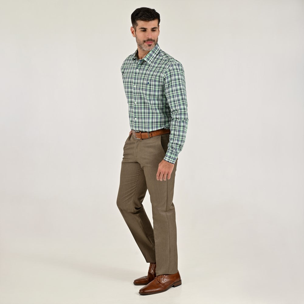 Camisa Yale Para Caballero Manga Larga Regular Fit 2277 Verde pistache