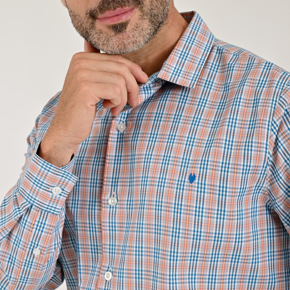 Camisa Yale Para Caballero Manga Larga Regular Fit 2601 Naranja