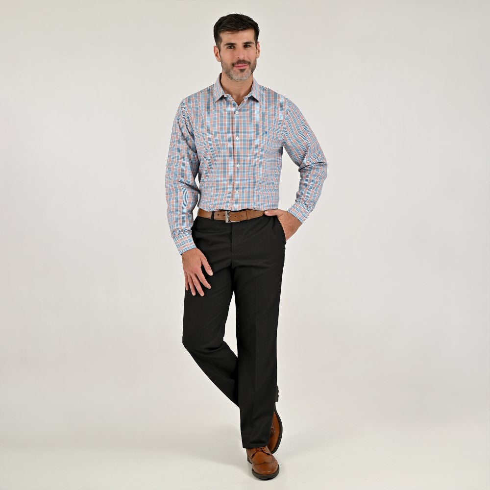Camisa Yale Para Caballero Manga Larga Regular Fit 2601 Naranja