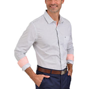 Camisa Yale Slim Fit Manga Larga 3744 Blanca