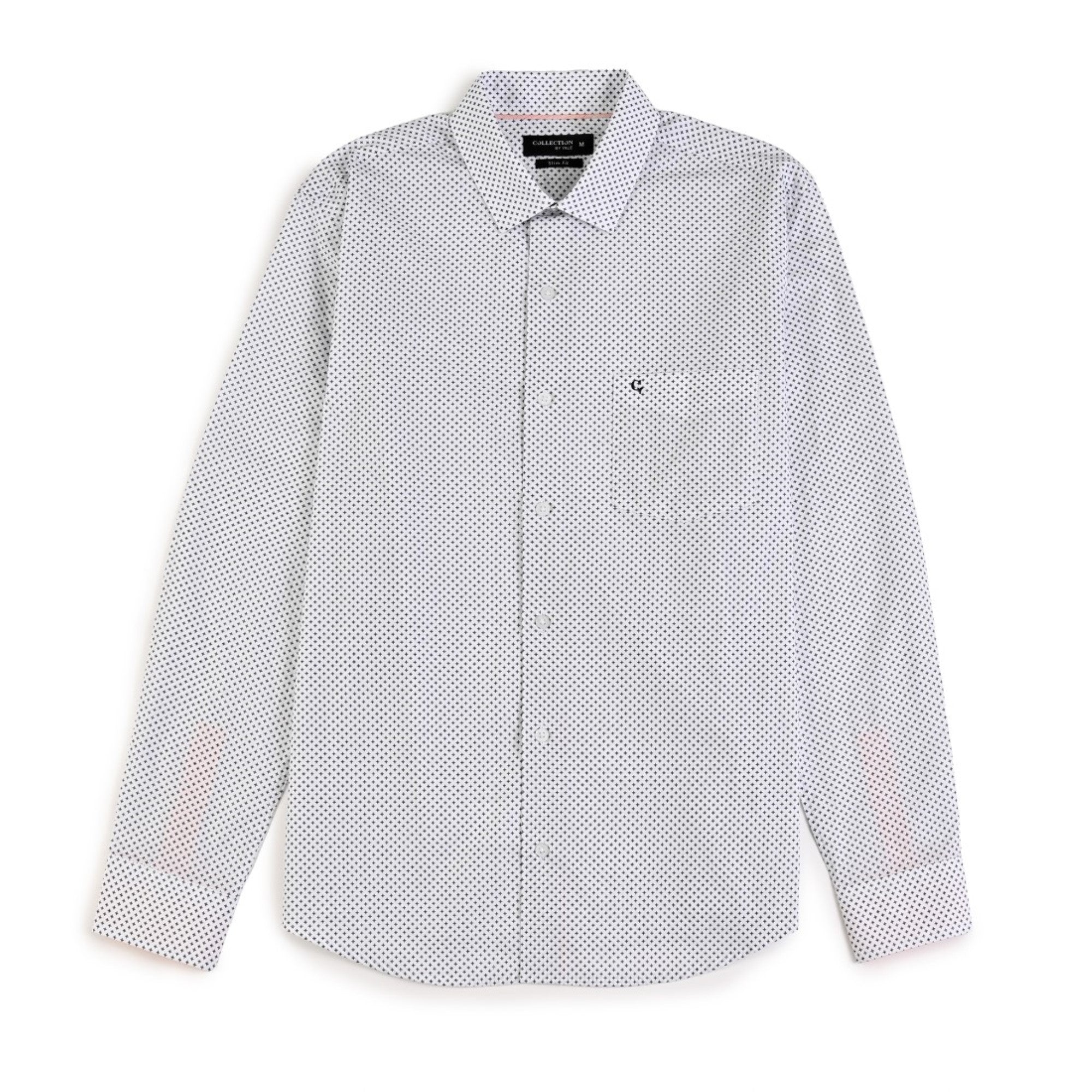 Camisa Yale Slim Fit Manga Larga 3744 Blanca