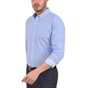 Camisa Yale Slim Fit Manga Larga 3749 Azul Plumbago