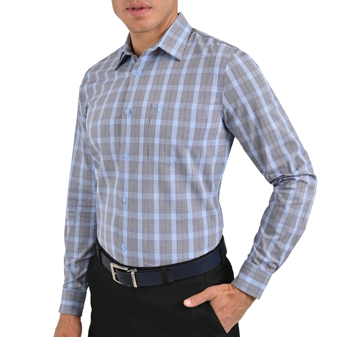 Camisa Yale Manga Larga Slim Fit 2271 Azul Cielo