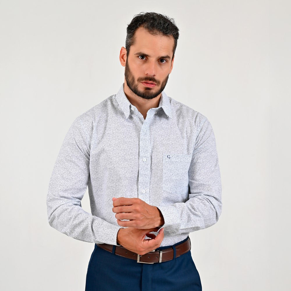 Camisa de vestir Yale Regular Fit Manga larga 7530 Azul marino