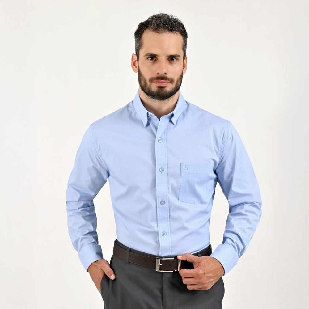 Camisa de vestir Yale Regular Fit Manga larga 7532 Azul