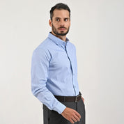 Camisa de vestir Yale Regular Fit Manga larga 7532 Azul