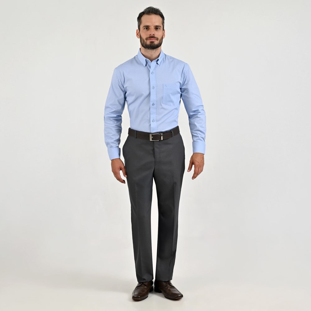 Camisa de vestir Yale Regular Fit Manga larga 7532 Azul