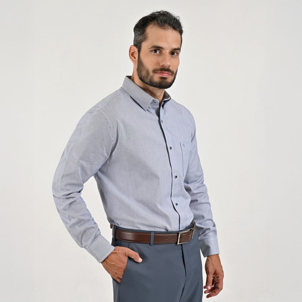 Camisa de vestir Yale Regular Fit Manga larga 7534 Azul marino entintado
