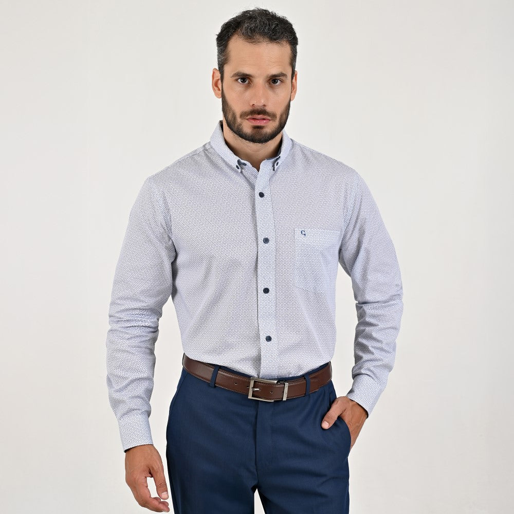 Camisa casual Yale Regular Fit Manga larga 7531 Blanco